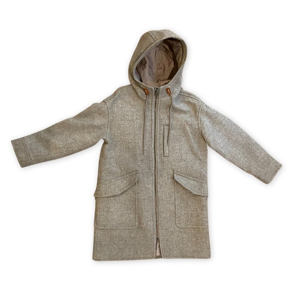 NWT Madewell Lynnford Coat in Insuluxe Fabric - Undyed Shiitake Melange - S